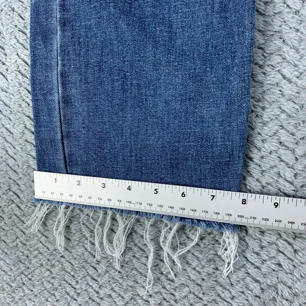 Lucky Brand Sweet Straight Jeans Womens 8/29 Blue Denim Mid Rise Crop Raw Hem